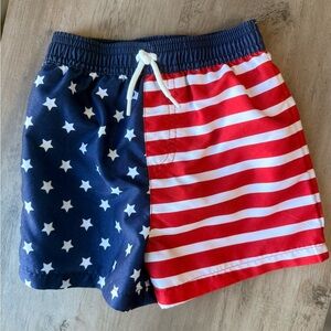 Jumping Beans Red, White, and Blue Kids Swim Trunks
